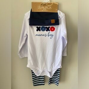 Valentine’s Day XOXO Mama’s Boy Lila & Jack Baby Apparel 3-Piece Set